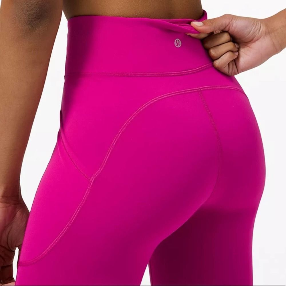 Lululemon Invigorate High Rise Tights 25” Leggings Barbie Pink - Picture 2 of 8